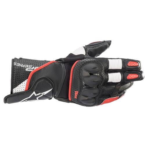 Alpinestars SP2 V3 Leather Road Gloves Black/White Fluoro/Red 58