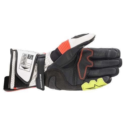 Alpinestars SP2 V3 Leather Road Gloves White/Fluoro Red/Black