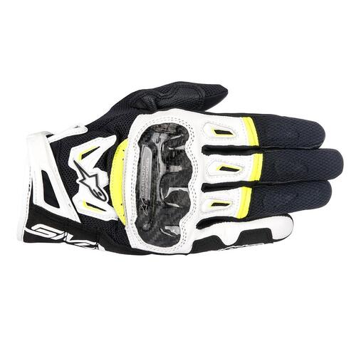 Alpinestars SMX 2 Air Carbon V2 Road Gloves Black White Fluoro Yellow