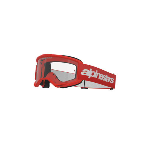 Alpinestars Vision 3 Wordmark MX Off-Road Goggles Clear Lens Red