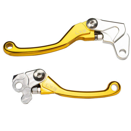 Yamaha YZ80 2001 Axiom LX-3 Flex Pivot MX Clutch & Brake Motorcycle Lever Set Gold