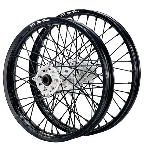 Kawasaki KX125 2006-2008 Axiom/DID Wheel Set 21/18 Black Rims Silver Hubs Black Nipples