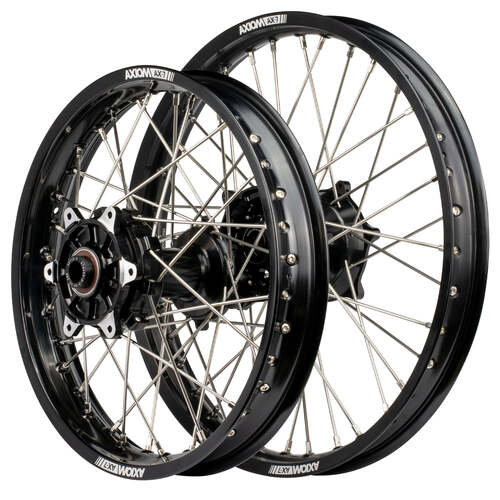 KTM 690 ENDURO 2009 - 2024 Axiom Cush Drive Enduro Wheel Set 21x1.6/18x2.15 Black Rims & Hubs 