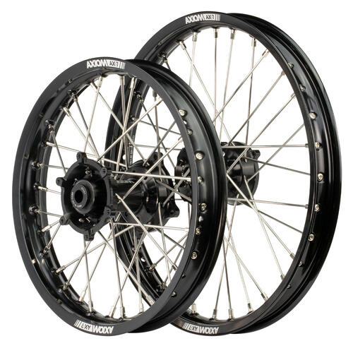 Honda CRF150R 2007-2025 Axiom Wheelset 17/14 Black Rims Black Hubs Silver Nipples