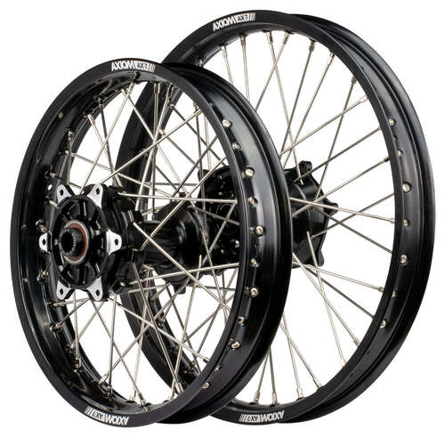 Gas-Gas MC 85 (BW) 2021-2024 Axiom JNR MX Wheel Set 17x1.4/14x1.60 Black Rims & Hubs