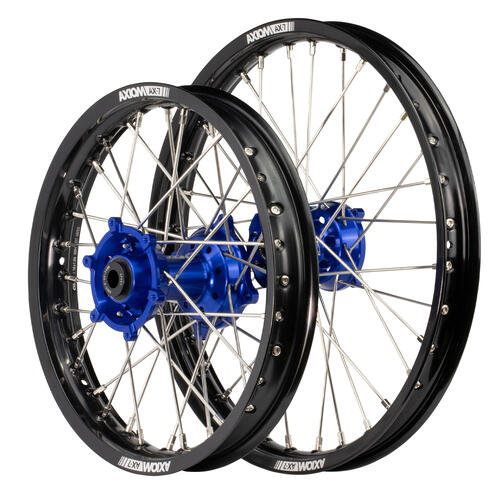 KTM 85 SX 2025-2026 Axiom Wheel Set 19/16 Black Rims Blue Hubs Silver Nipples