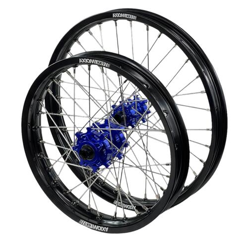 Sur-Ron Light Bee 2014-2025 Axiom Wheel Set Wheels Pair 19/17 Black Rims Blue Hubs