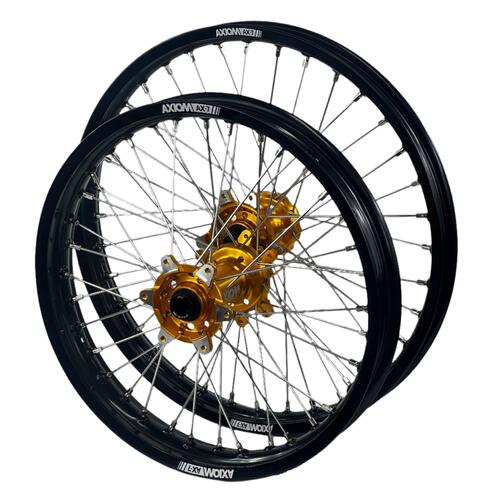 Sur-Ron Ultra Bee 2022-2025 Axiom Wheel Set Wheels Pair 21/18 Black Rims Gold Hubs