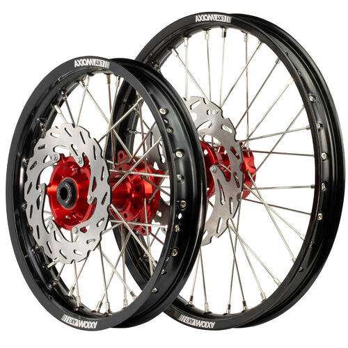 Husqvarna TC65 2023-2024 Axiom Wheel Set 14/12 Black Rims Red Hubs With Discs