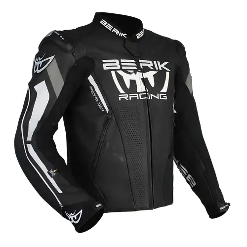 Berik Mens Motorcycle Jacket Apex Black/White 48