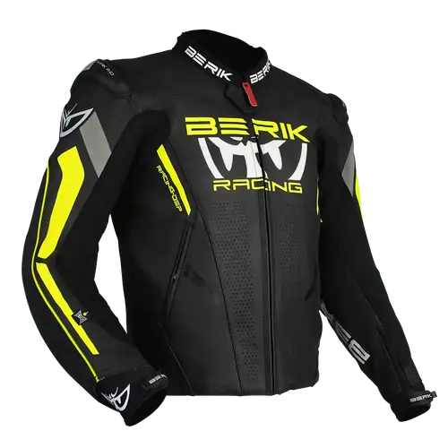 Berik Mens Motorcycle Jacket Apex Black/Hi-Viz 48