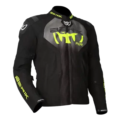 Berik Mens Motorcycle Jacket Imola Black/Grey/Fluoro 50