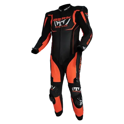 Berik Mens Motorcycle One-Piece Race Suit Mugello Black/Red 48