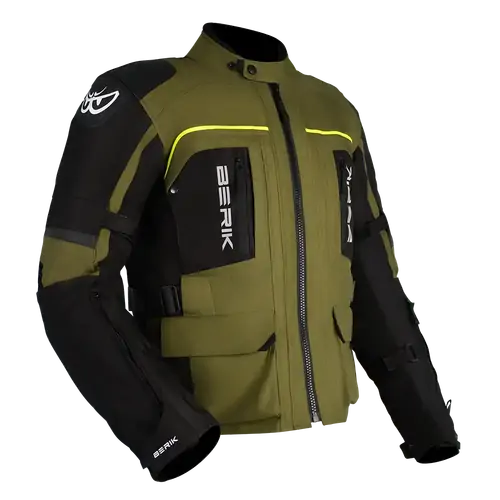 Berik Mens Motorcycle Jacket Transformer Black/Green