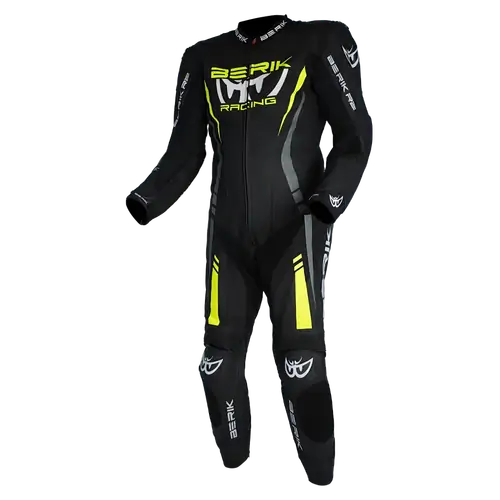 Berik Mens Motorcycle One-Piece Race Suit Sicily Black/Hi-Viz 48