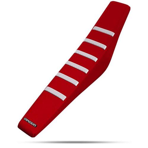 Beta 125 RR-S 2017-2019 Strike Gripper Ribbed Seat Cover White-Red-Red