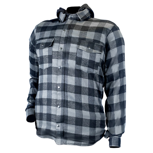 Motodry Hunter Motorcycle Jacket Removable Hood Black Grey XXS