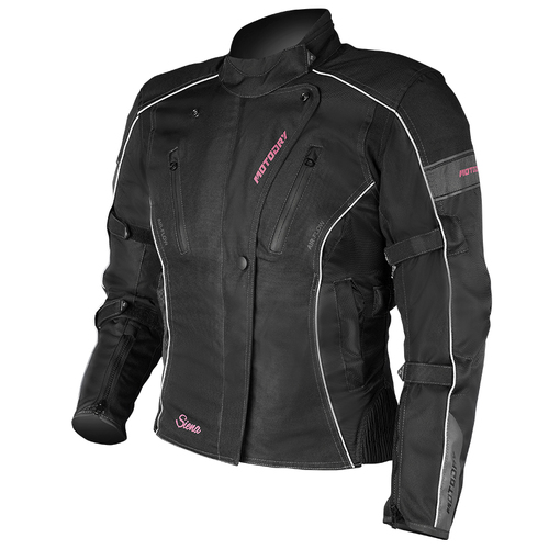 Motodry Siena Womens Textile Jacket Black/Magenta 8