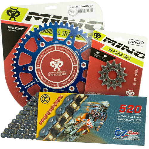 KTM 350 EXC-F 2012 - 2022 Mino 12T/48T CZ Chain & Blue Alloy Sprocket Kit 
