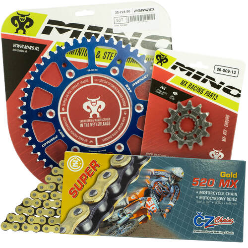 KTM 350 EXC-F 2012 - 2022 Mino 12T/48T MX CZ Chain & Blue Alloy Sprocket Kit 