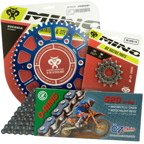 Gas Gas EX300 2021 - 2022 Mino 12T/48T O-Ring CZ Chain & Blue Alloy Sprocket Kit