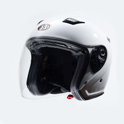 Eldorado ESD E10 Motorcycle Open Face Helmet Gloss White