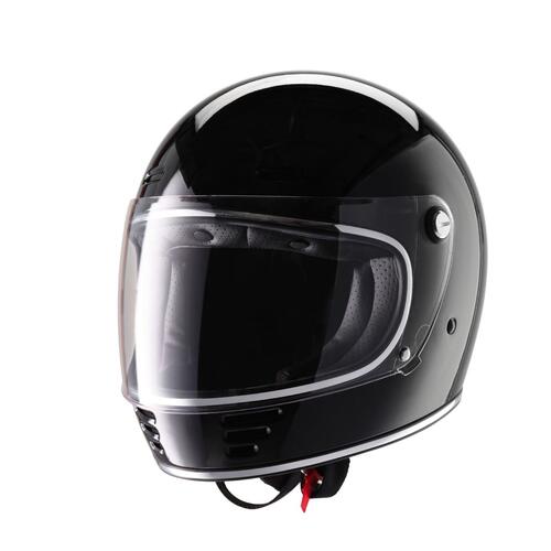 Eldorado E70 Road Motorcycle Helmet Retro Gloss Black XS
