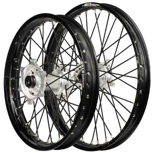 Yamaha YZ250 2002-2007 Envy / DID Wheelset 21/19 Black Rims Silver Hubs Black Spokes