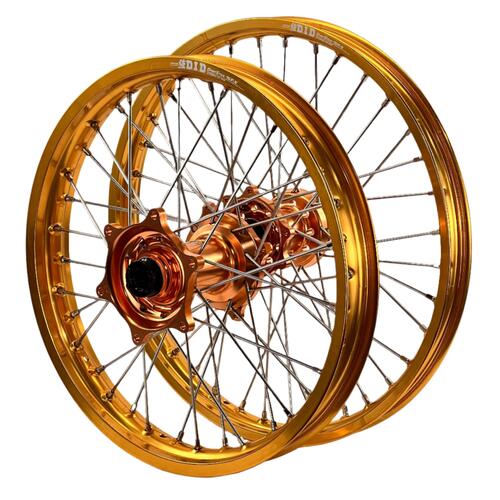 KTM 530 EXC 2008-2011 Envy / DID Wheel Set Wheels Pair 21/18 Gold Rims Copper Hubs