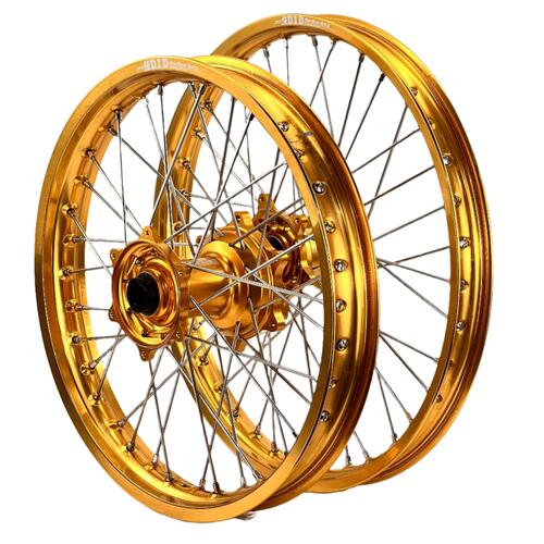 KTM 450 XC-F 2013-2014 Envy/DID Wheel Set Wheels Pair 21/18 Gold Rims Gold Hubs