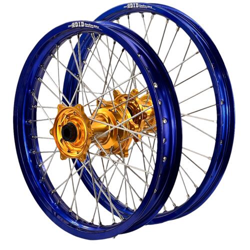 Yamaha YZ450F 2008 Envy/DID Wheel Set Wheels Pair 21/19 Blue Rims Gold Hubs