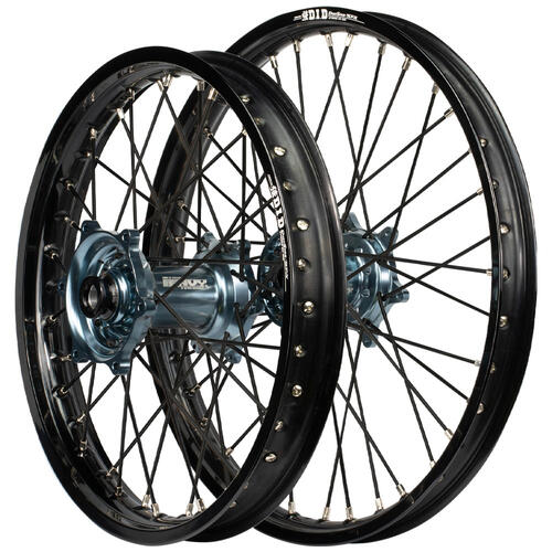 Gas-Gas EC 300 2021 - 2023 Envy / DID SNR Wheel Set 21/18 Black Rims Titan Hubs Black Spokes
