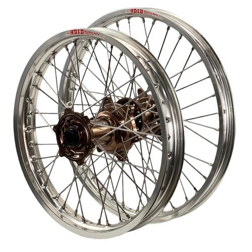 Gas Gas MC 125 2021-2023 Envy / DID Wheel Set Pair 21/18 Silver Rims Mag Hubs