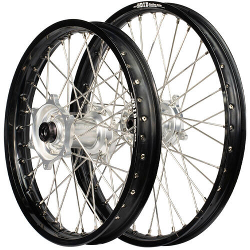 Kawasaki KX327 2027 Envy/DID SNR Wheel Set 21/19 Black Rims Silver Hubs