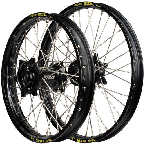 Yamaha YZ125 1996 - 1997 Envy / Excel SNR Wheel Set 21/18 Black Rims Black Hubs