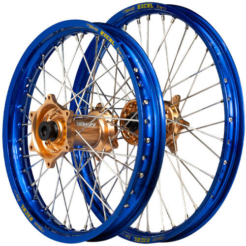 KTM 200 EXC 2003-2015 Envy/Excel Wheelset Wheels Pair 21/18 Blue Rims Copper Hubs