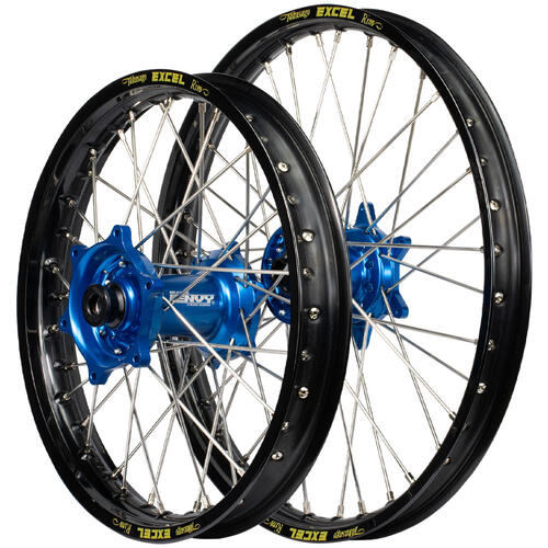 KTM 450 SX-F 2003 - 2012 Envy / Excel SNR Wheel Set 21/18 Black Rims Blue Hubs