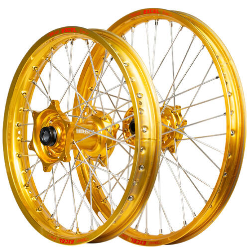 KTM 125 SX 2015-2022 Envy/Excel Wheel Set Wheels Pair 21/19 Gold Rims Gold Hubs