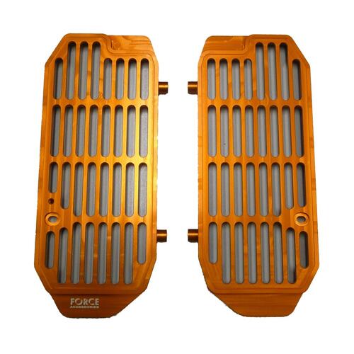 KTM 250 EXC 2008-2016 Force Accessories Billet Radiator Guards Braces Orange