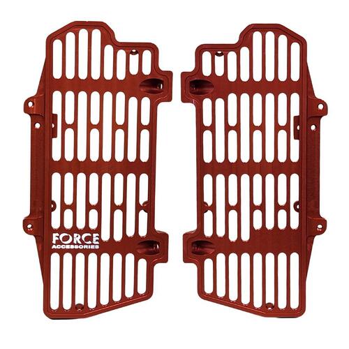 KTM 250 SX-F 2017-2025 Force Accessories Billet Radiator Guards Braces Red