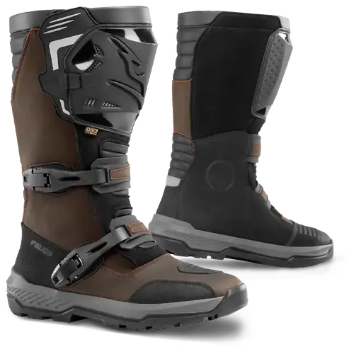 Falco Mens Motorcycle Boots Durant 2 Adventure Brown 42