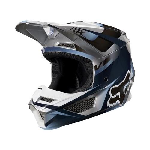 Fox Youth V1 Motif MX Helmet Blue/Grey