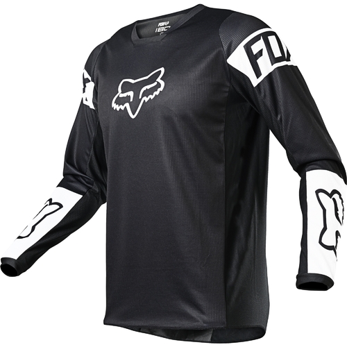 FOX 180 REVN MX JERSEY BLACK/WHITE S