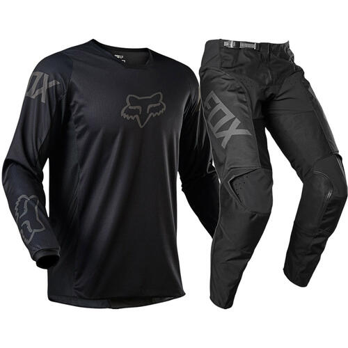 Fox 180 Revn MX Pants & Jersey Gear Set - Black/Black