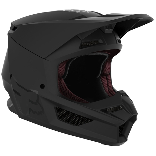 Fox 2021 Youth V1 Matte Black MX Motocross Helmet ECe Mt Black 