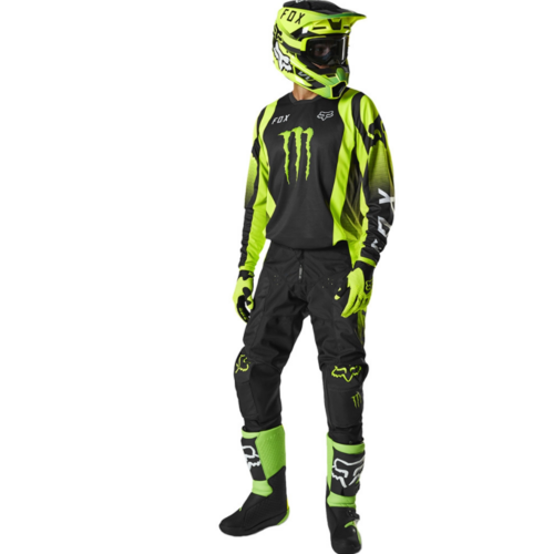 Fox 2022 180 Monster MX Motocross Pants & Jersey Gear Set - Black/Green