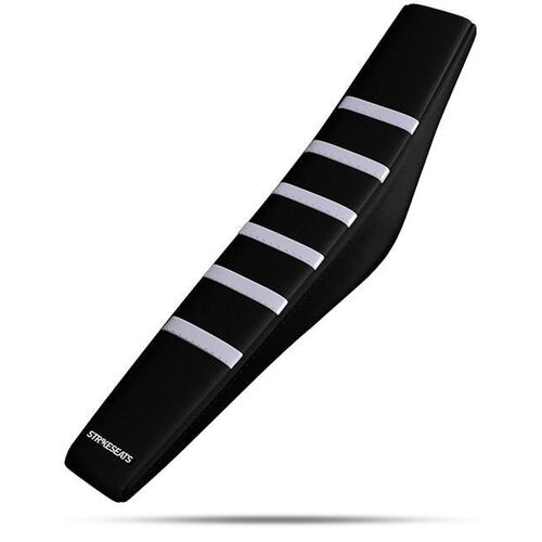 Gas Gas MC-E 5 2021-2023 Strike Gripper Ribbed Seat Cover White-Black-Black
