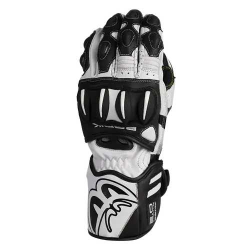 Berik Mens Motorcycle Gloves Trax Black/White Small