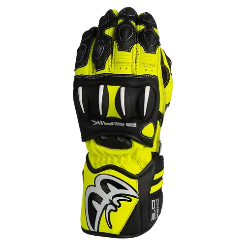 Berik Mens Motorcycle Gloves Trax Black/Hi-Viz Small