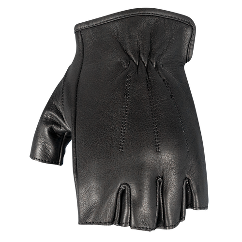 Motodry Heavy Duty Fingerless Leather Motorcycle Gloves Black XL